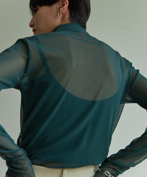 VACANCY(ヴァカンシー)の「タートルネックシアーカラーインナー(Tシャツ/カットソー・レディース・ブラック/パープル/ブラウン/グリーン/グレイッシュベージュ/ブルー/ピンク/ライトグリーン/オレンジ・FREE)」の14枚目の写真