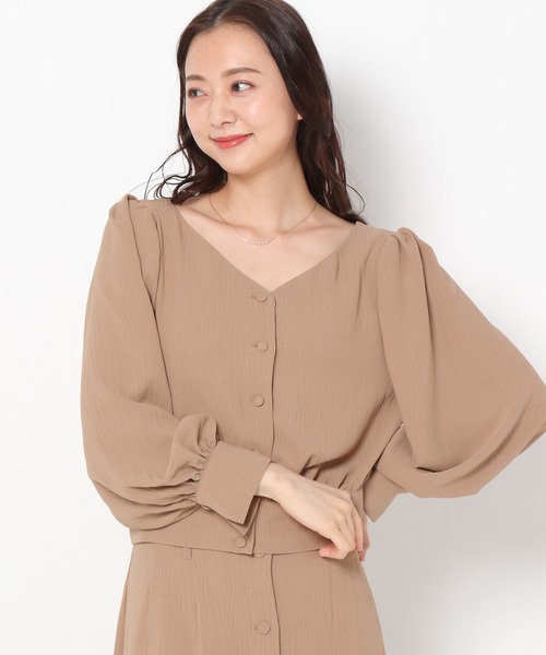 mysty woman(ミスティウーマン)の「楊柳フェミニンブラウス 236585(シャツ/ブラウス・レディース・ブラック/グリーン/キャメル・FREE)」の5枚目の写真