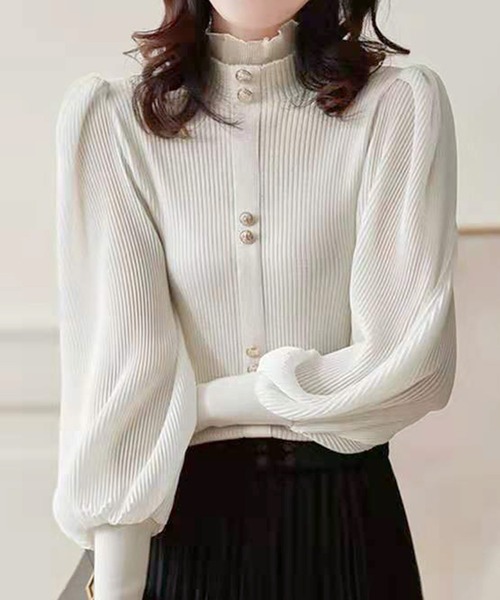 Primazel（プリマゼル）の「バルーンスリーブ袖コンシャスハイネックニットトップス（ニット/セーター・レディース・ホワイト/ベージュ/テラコッタ/ブラック・M）」の13枚目の写真