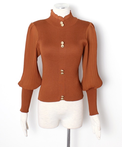 Primazel（プリマゼル）の「バルーンスリーブ袖コンシャスハイネックニットトップス（ニット/セーター・レディース・ホワイト/ベージュ/テラコッタ/ブラック・M）」の5枚目の写真