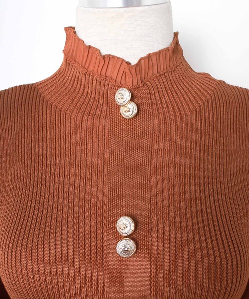 Primazel（プリマゼル）の「バルーンスリーブ袖コンシャスハイネックニットトップス（ニット/セーター・レディース・ホワイト/ベージュ/テラコッタ/ブラック・M）」の8枚目の写真