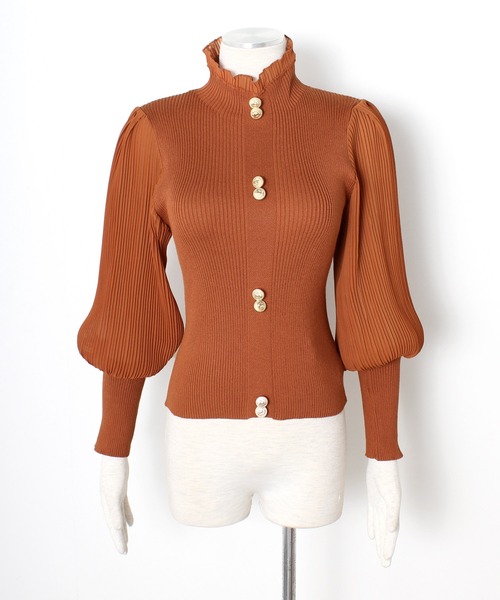 Primazel（プリマゼル）の「バルーンスリーブ袖コンシャスハイネックニットトップス（ニット/セーター・レディース・ホワイト/ベージュ/テラコッタ/ブラック・M）」の18枚目の写真