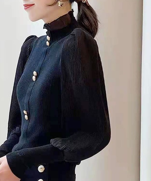 Primazel（プリマゼル）の「バルーンスリーブ袖コンシャスハイネックニットトップス（ニット/セーター・レディース・ホワイト/ベージュ/テラコッタ/ブラック・M）」の20枚目の写真