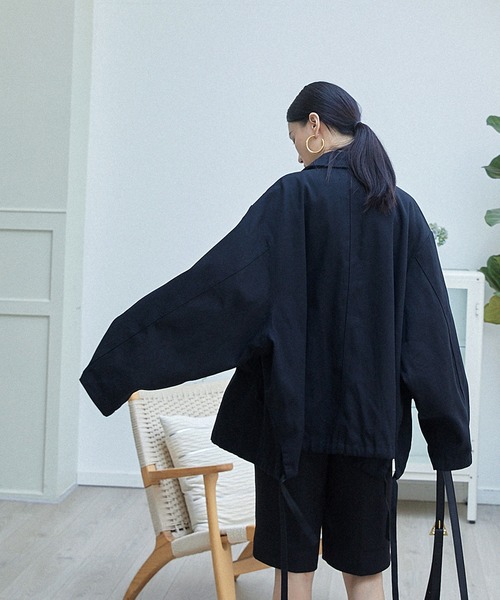 chuclla(チュクラ)の「【chuclla】【2021/AW】Cotton soutien collar jacket chwt21a01(その他アウター・レディース・クリーム/ブラック・FREE)」の5枚目の写真