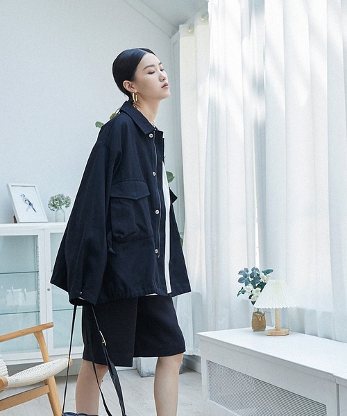chuclla(チュクラ)の「【chuclla】【2021/AW】Cotton soutien collar jacket chwt21a01(その他アウター・レディース・クリーム/ブラック・FREE)」の7枚目の写真