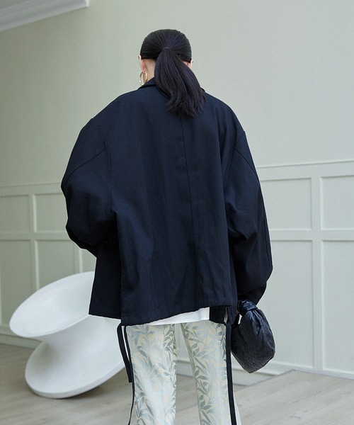 chuclla(チュクラ)の「【chuclla】【2021/AW】Cotton soutien collar jacket chwt21a01(その他アウター・レディース・クリーム/ブラック・FREE)」の10枚目の写真