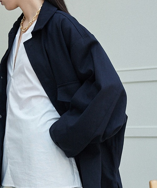 chuclla(チュクラ)の「【chuclla】【2021/AW】Cotton soutien collar jacket chwt21a01(その他アウター・レディース・クリーム/ブラック・FREE)」の13枚目の写真