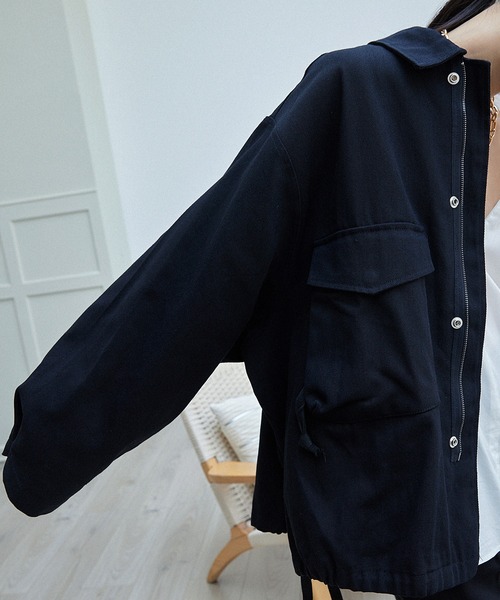 chuclla(チュクラ)の「【chuclla】【2021/AW】Cotton soutien collar jacket chwt21a01(その他アウター・レディース・クリーム/ブラック・FREE)」の14枚目の写真