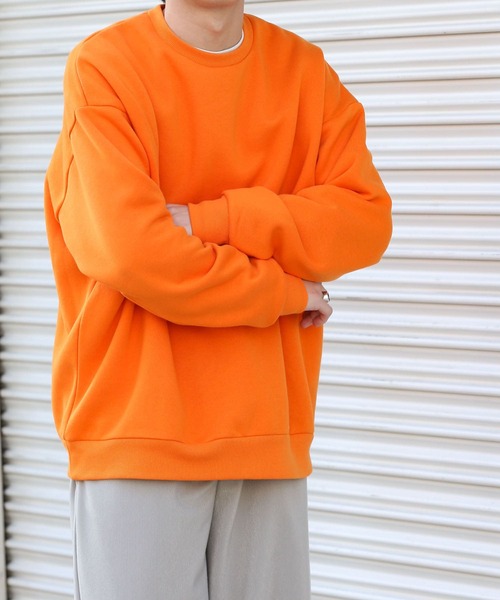 SENSE OF PLACE by URBAN RESEARCH（センスオブプレイスバイアーバンリサーチ）の「『XLサイズWEB/一部店舗限定』ウラキモウカラースウェットシャツ（スウェット・メンズ・ライトブルー/ブラック/パープル/ブルー/グリーン/アイボリー/ライトベージュ/オレンジ・MEDIUM/LARGE/X-LARGE）」の9枚目の写真