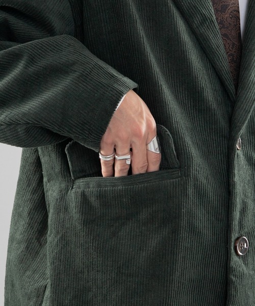 kutir（クティール）の「コーデュロイルーズジャケット【セットアップ着用可】（テーラードジャケット・メンズ・ダークブラウン/ダークグリーン/ブラック・MEDIUM/LARGE）」の7枚目の写真