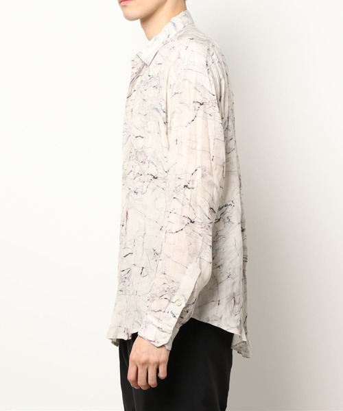 DANKE SCHON（ダンケシェーン）の「DankeSchon/ダンケシェーン/イペカビスコース大理石 ロングスリーブシャツ（シャツ/ブラウス・メンズ・ブラック/ベージュ・FREE）」の12枚目の写真