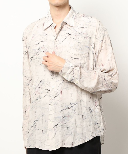 DANKE SCHON（ダンケシェーン）の「DankeSchon/ダンケシェーン/イペカビスコース大理石 ロングスリーブシャツ（シャツ/ブラウス・メンズ・ブラック/ベージュ・FREE）」の11枚目の写真