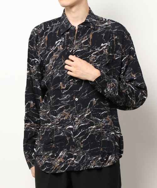 DANKE SCHON（ダンケシェーン）の「DankeSchon/ダンケシェーン/イペカビスコース大理石 ロングスリーブシャツ（シャツ/ブラウス・メンズ・ブラック/ベージュ・FREE）」の10枚目の写真