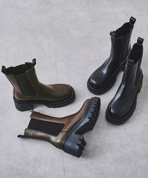 ORiental TRaffic（オリエンタルトラフィック）の「サイドゴアチェルシーブーツ/15401（ブーツ・レディース・ブラック/ブラウン・S/LL/3L/M/L/SS）」の2枚目の写真