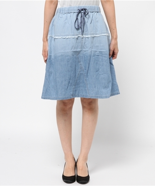 チャイハネ（チャイハネ）の「【チャイハネ】デニムグラデーションスカート（デニムスカート・レディース・ライトブルー/ブルー・FREE）」の3枚目の写真