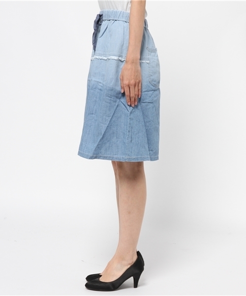 チャイハネ（チャイハネ）の「【チャイハネ】デニムグラデーションスカート（デニムスカート・レディース・ライトブルー/ブルー・FREE）」の4枚目の写真