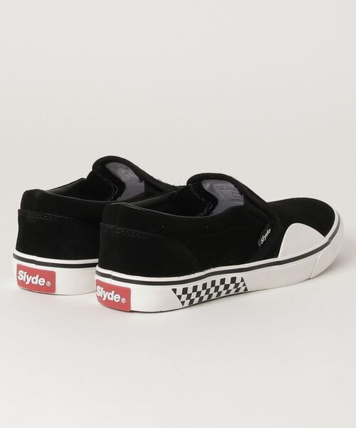 Slyde（スライド）の「【Slyde】SLYDE TECH SUEDE SLIPｰON（スニーカー・メンズ・ブラック×ブラック/ブラック×ホワイト・24.5/25.5/23.5/26.5/27.5/23/26/27/24/28/25）」の4枚目の写真