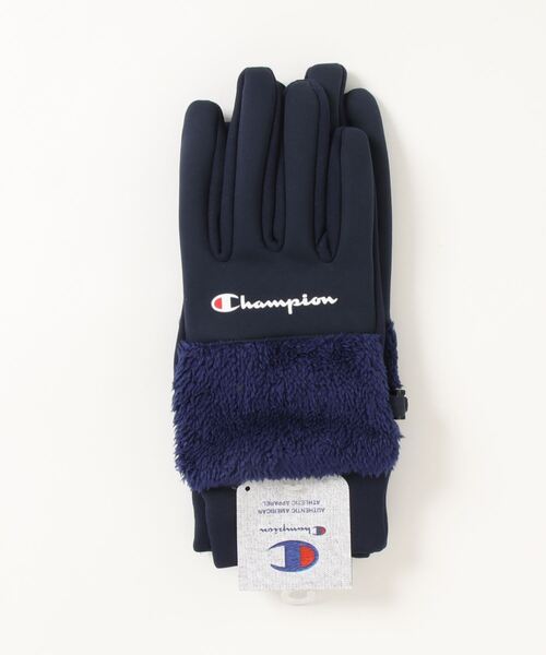 Champion（チャンピオン）の「【CHAMPION／チャンピオン】防風ボア切り替えグローブ　防風フィルム使用　タッチパネル対応　手袋（手袋・メンズ・ブラック/ベージュ/ネイビー/ブラウン・25cm）」の4枚目の写真