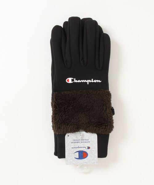 Champion（チャンピオン）の「【CHAMPION／チャンピオン】防風ボア切り替えグローブ　防風フィルム使用　タッチパネル対応　手袋（手袋・メンズ・ブラック/ベージュ/ネイビー/ブラウン・25cm）」の2枚目の写真