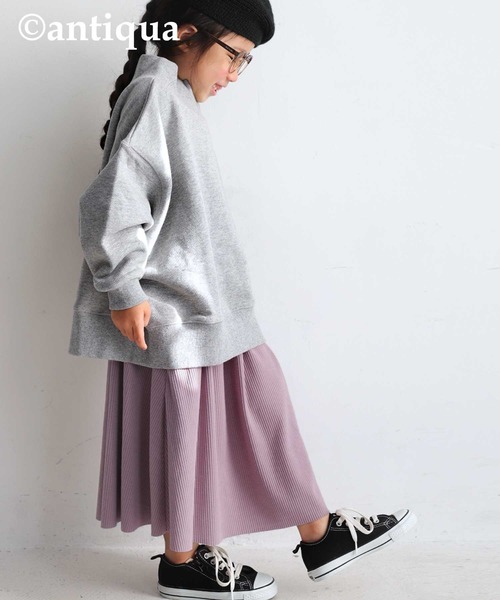 antiqua（アンティカ）の「Ａラインセルフカットスカート（スカート・キッズ・ブラック/ブラウン/スモークピンク/レッド・4/6/3/5）」の17枚目の写真