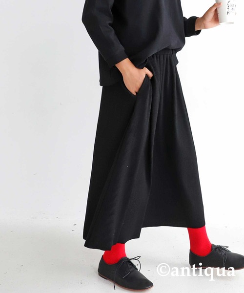 antiqua（アンティカ）の「Ａラインセルフカットスカート（スカート・キッズ・ブラック/ブラウン/スモークピンク/レッド・4/6/3/5）」の8枚目の写真