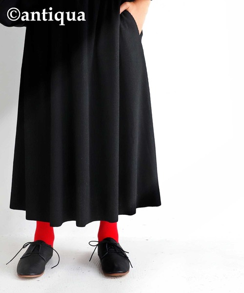 antiqua（アンティカ）の「Ａラインセルフカットスカート（スカート・キッズ・ブラック/ブラウン/スモークピンク/レッド・4/6/3/5）」の12枚目の写真