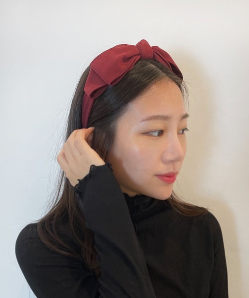 CEMONEMO（セモネモ）の「クラシカル ダブルリボン カチューシャ（カチューシャ・レディース・ブラック/ベージュ/ワイン・FREE）」の8枚目の写真