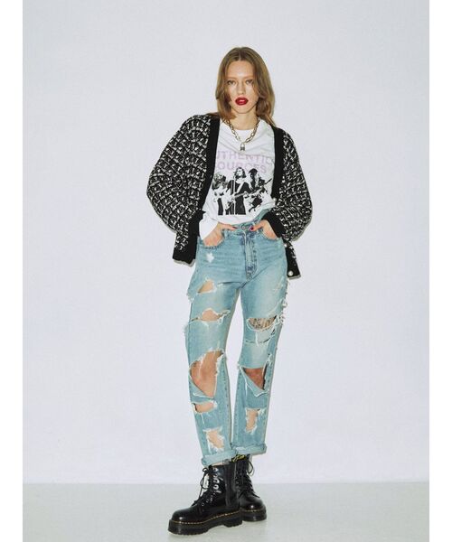 jouetie（ジュエティ）の「Vネックレトロカーディガン（カーディガン/ボレロ・レディース・ブラック/パープル/ボルドー・MEDIUM）」の14枚目の写真