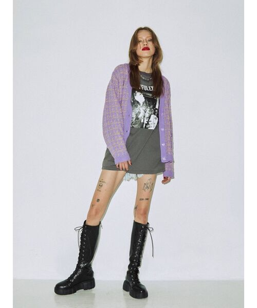 jouetie（ジュエティ）の「Vネックレトロカーディガン（カーディガン/ボレロ・レディース・ブラック/パープル/ボルドー・MEDIUM）」の13枚目の写真