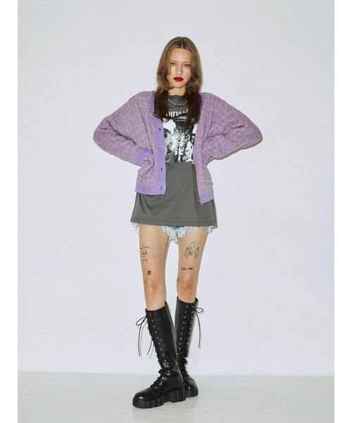 jouetie（ジュエティ）の「Vネックレトロカーディガン（カーディガン/ボレロ・レディース・ブラック/パープル/ボルドー・MEDIUM）」の17枚目の写真