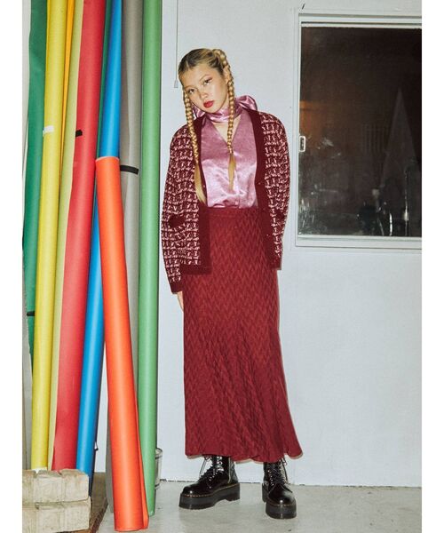 jouetie（ジュエティ）の「Vネックレトロカーディガン（カーディガン/ボレロ・レディース・ブラック/パープル/ボルドー・MEDIUM）」の9枚目の写真