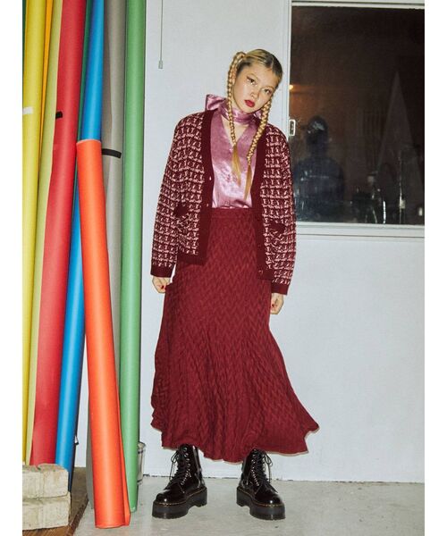 jouetie（ジュエティ）の「Vネックレトロカーディガン（カーディガン/ボレロ・レディース・ブラック/パープル/ボルドー・MEDIUM）」の19枚目の写真