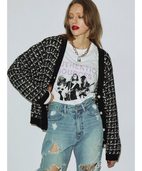 jouetie（ジュエティ）の「Vネックレトロカーディガン（カーディガン/ボレロ・レディース・ブラック/パープル/ボルドー・MEDIUM）」の22枚目の写真