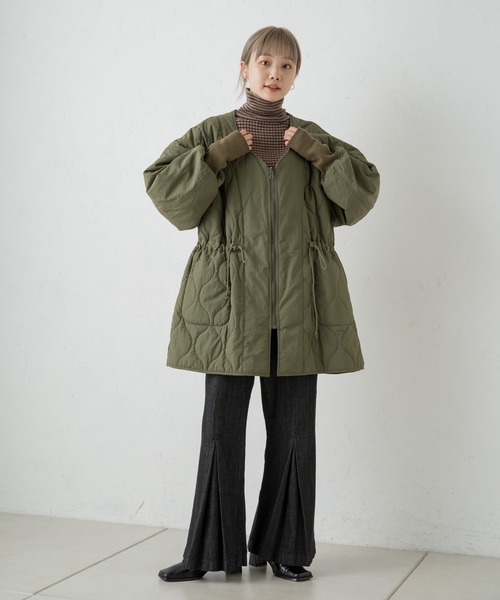 Kastane（カスタネ）の「ウール混ボーダーリブハイネックニット  