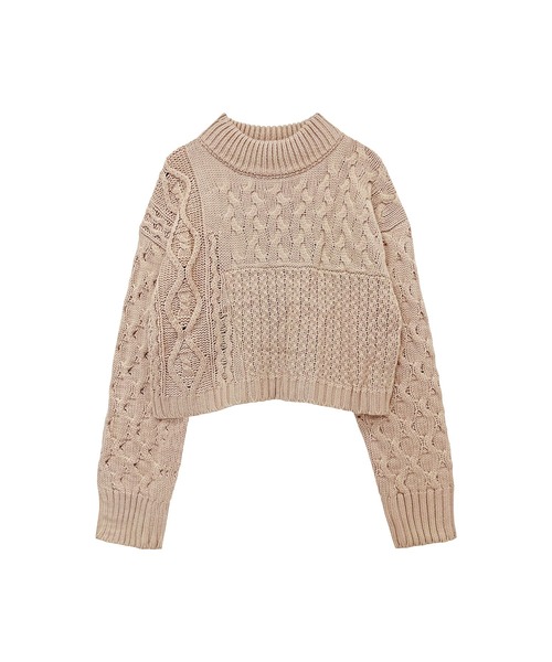 ADIRA(アディラ)の「ケーブルショートハイネックニット(ニット/セーター・レディース・アイボリー/ピンクベージュ/グリーン・MEDIUM)」の21枚目の写真