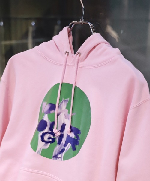 Bonjour Girl（ボンジュールガール）の「【Bonjour Girl/ボンジュールガール】とんだ林蘭 × Bonjour Girl スウェットフーディー（パーカー・レディース・カーキ/ピンク・S/M）」の7枚目の写真