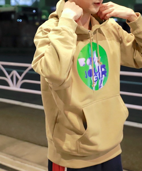 Bonjour Girl（ボンジュールガール）の「【Bonjour Girl/ボンジュールガール】とんだ林蘭 × Bonjour Girl スウェットフーディー（パーカー・レディース・カーキ/ピンク・S/M）」の5枚目の写真