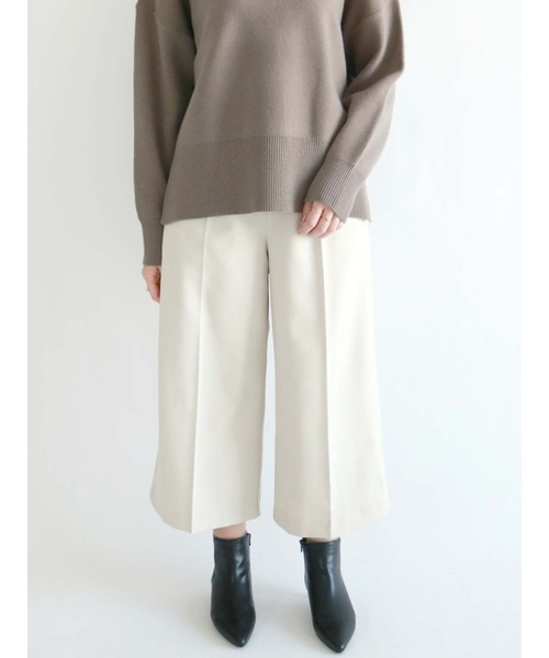 Te chichi（テチチ）の「ウーリッシュワイドクロップドパンツ（その他パンツ・レディース・ベージュ/ネイビー/ピンク・SMALL/MEDIUM）」の2枚目の写真
