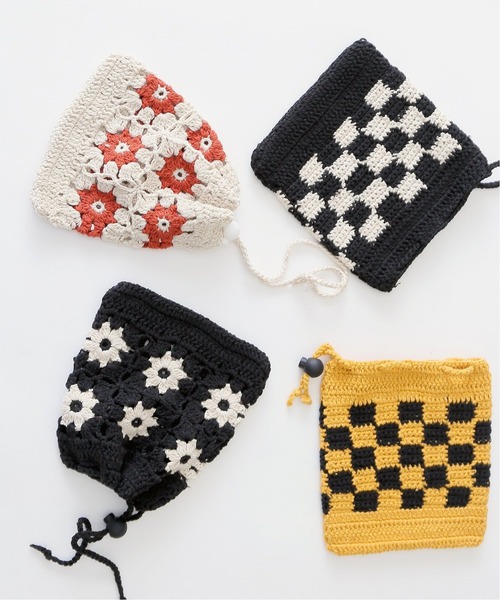 JOURNAL STANDARD relume（ジャーナルスタンダード　レリューム）の「CALIFORNIA クロシェニットポーチ（ボディバッグ/ウエストポーチ・メンズ・ホワイト/ブラック/イエロー/ブラック系その他・FREE）」の5枚目の写真