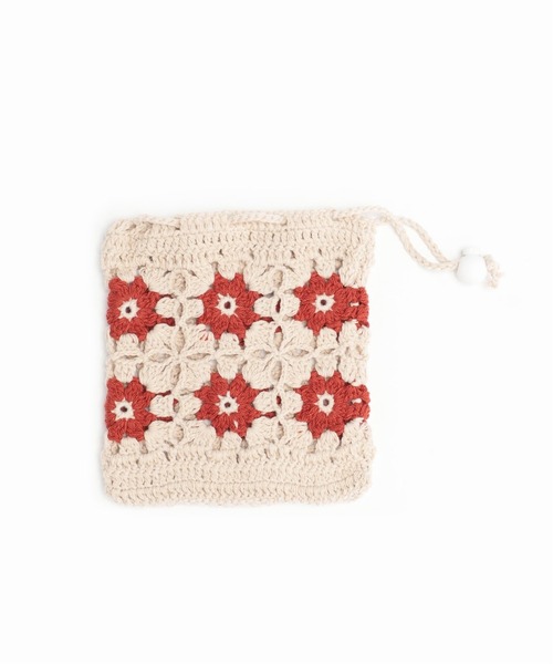 JOURNAL STANDARD relume（ジャーナルスタンダード　レリューム）の「CALIFORNIA クロシェニットポーチ（ボディバッグ/ウエストポーチ・メンズ・ホワイト/ブラック/イエロー/ブラック系その他・FREE）」の6枚目の写真