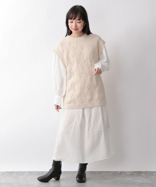 ニットベストフハク2Pワンピース263833