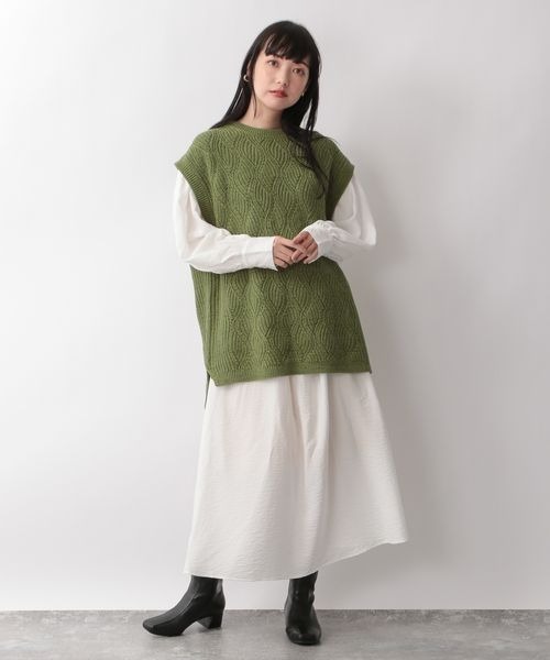 ニットベストフハク2Pワンピース263833