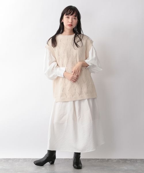 ニットベストフハク2Pワンピース263833