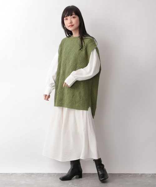 ニットベストフハク2Pワンピース263833