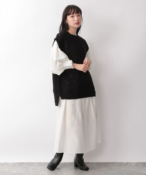 ニットベストフハク2Pワンピース263833