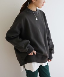 裏起毛バックスリットリブ長袖スウェット