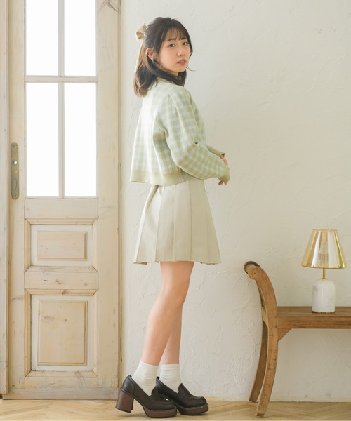 ems excite（エムズエキサイト）の「チェックショートカーデ（カーディガン/ボレロ・レディース・ブラック/オレンジ/グリーン・FREE）」の13枚目の写真