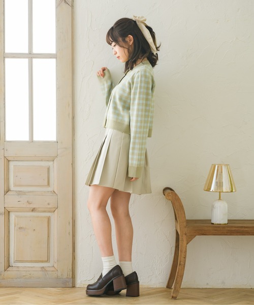 ems excite（エムズエキサイト）の「チェックショートカーデ（カーディガン/ボレロ・レディース・ブラック/オレンジ/グリーン・FREE）」の15枚目の写真