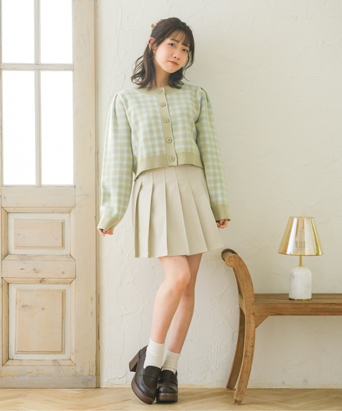 ems excite（エムズエキサイト）の「チェックショートカーデ（カーディガン/ボレロ・レディース・ブラック/オレンジ/グリーン・FREE）」の17枚目の写真