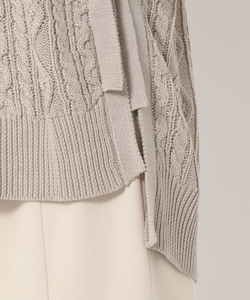 mysty woman（ミスティウーマン）の「チルデンケーブルベスト 269887（ベスト・レディース・ブラック/オフホワイト/ライトベージュ・FREE）」の8枚目の写真